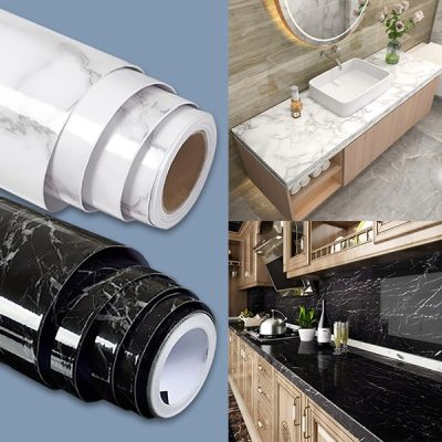 Αυτοκόλλητη μεμβράνη με εφέ μάρμαρου (45 εκ. x 300 εκ.) | MARBLEEX