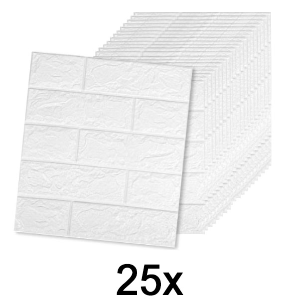 5x ( 5 Κομμάτια) Αυτοκόλλητη Ταπετσαρία Τούβλου με 3D Σχέδιο | BRICKSBY