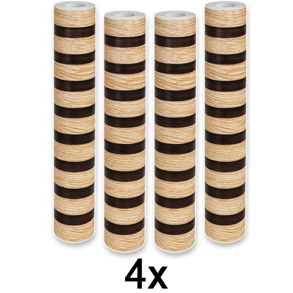 4x Κομψό αυτοκόλλητο τοίχου με εφέ ξύλου | LINEWALL